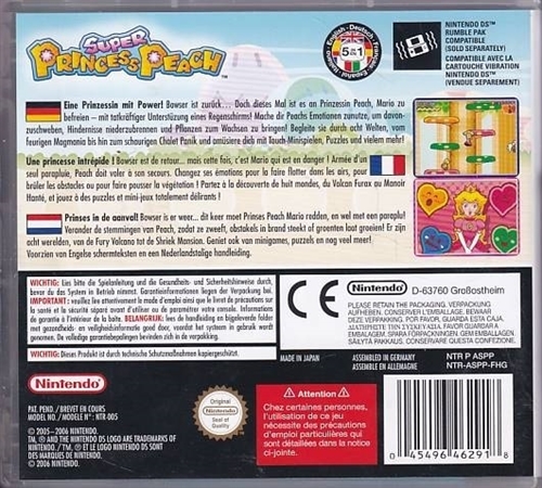 Super Princess Peach - TyskFransk Cover - Nintendo DS - (A Grade) (Genbrug)